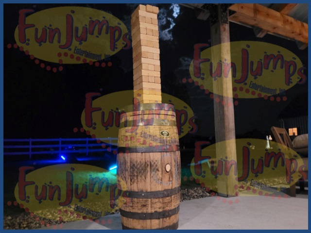 Giant Jenga with Whiskey Barrel - 1